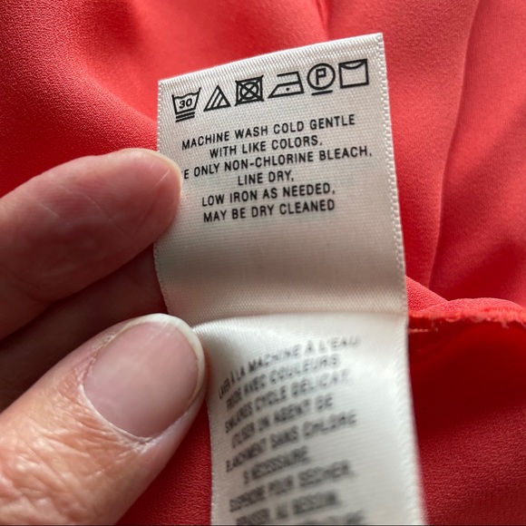 Anthropologie Maeve coral top with cream lace - Picture 6 of 7